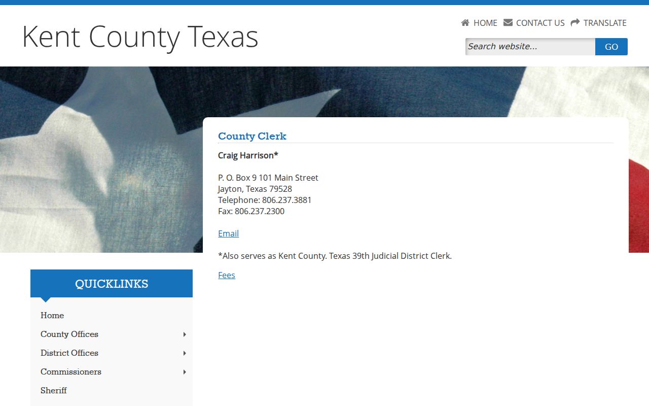 Kent County court docket County Clerk contact page
